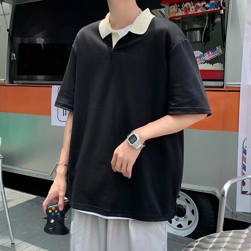 Set Đồ Mùa Hè 2 Món Gồm Áo Thun POLO Tay Cộc Phong Cách Hong Kong Cho Nam