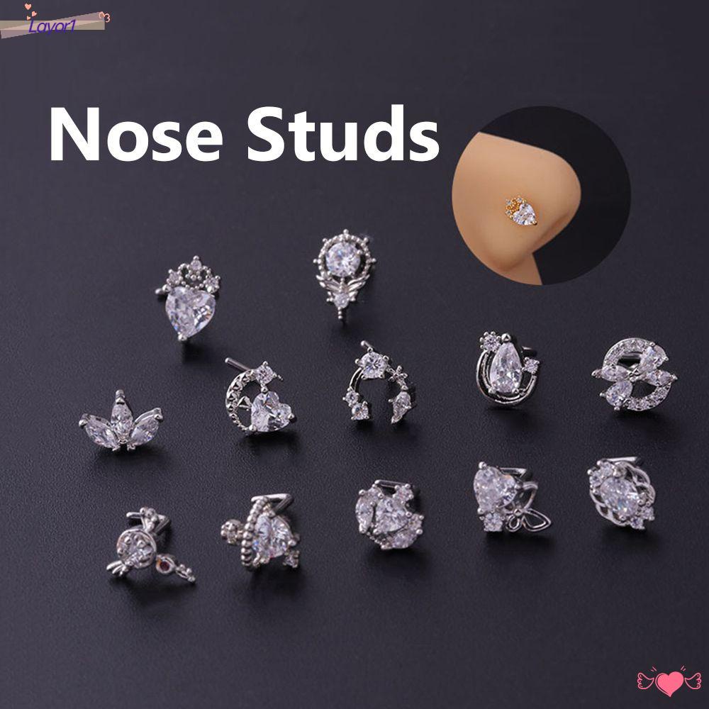 Khuyên Mũi Hình Trái Tim / Bướm / Vương Miện Kiểu Punk Thời Trang Cá Tính LAYOR1