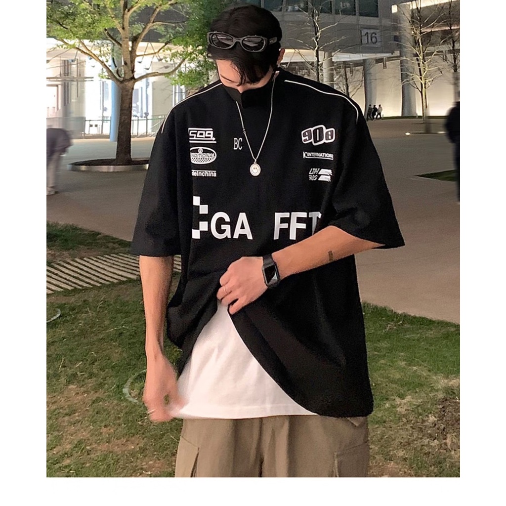 Áo Thun Tay Ngắn Dáng Rộng Thời Trang Mùa Hè 2023 Phong Cách Đường Phố Mỹ Cho Nam
