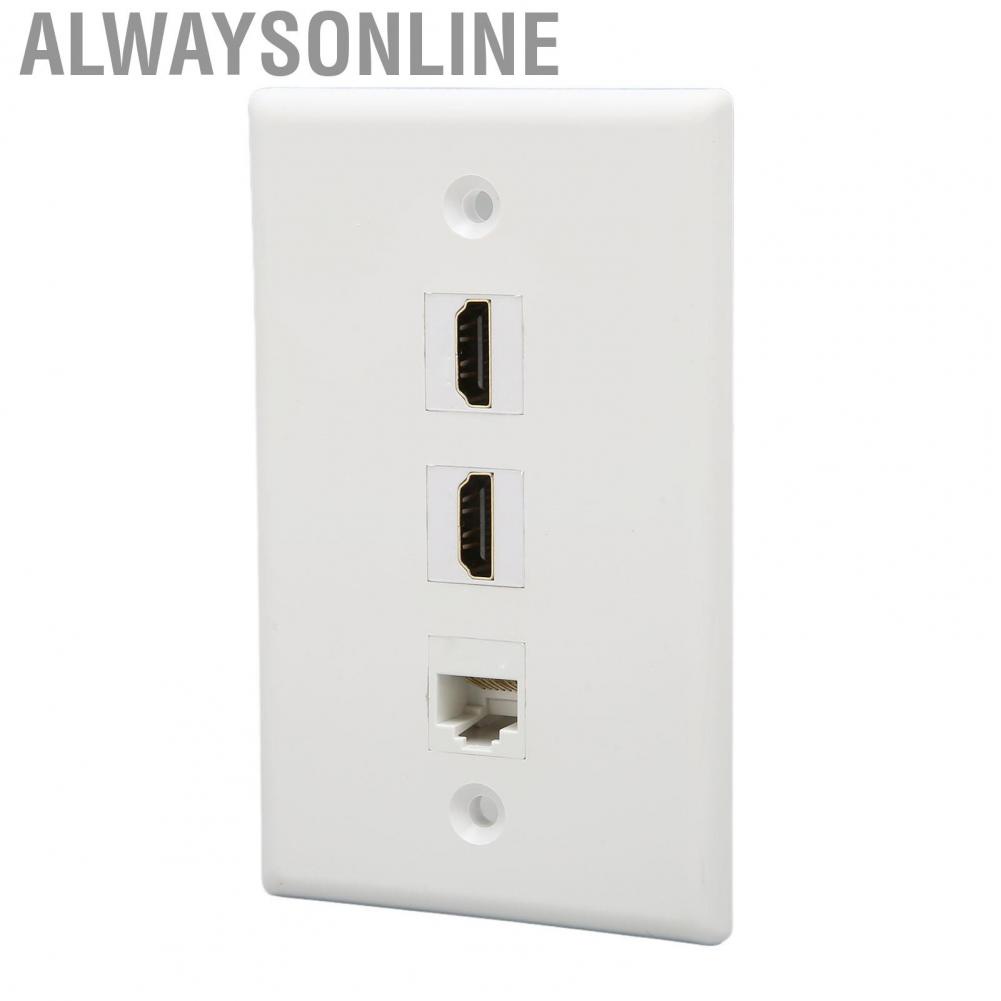 Alwaysonline HD Multimedia Interface Ethernet Wall  1 Port Cat6 Keystone Soldering Free for Streaming Video Players HDTV