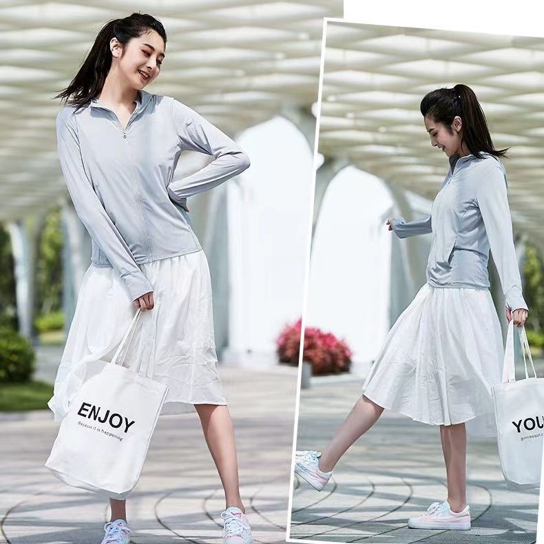 Áo Chống Nắng Khoác Bằng Lụa Lạnh Mỏng Co Giãn Thoáng Khí Chống Tia Cực Tím Phong Cách Mới Thời Trang Mùa Hè