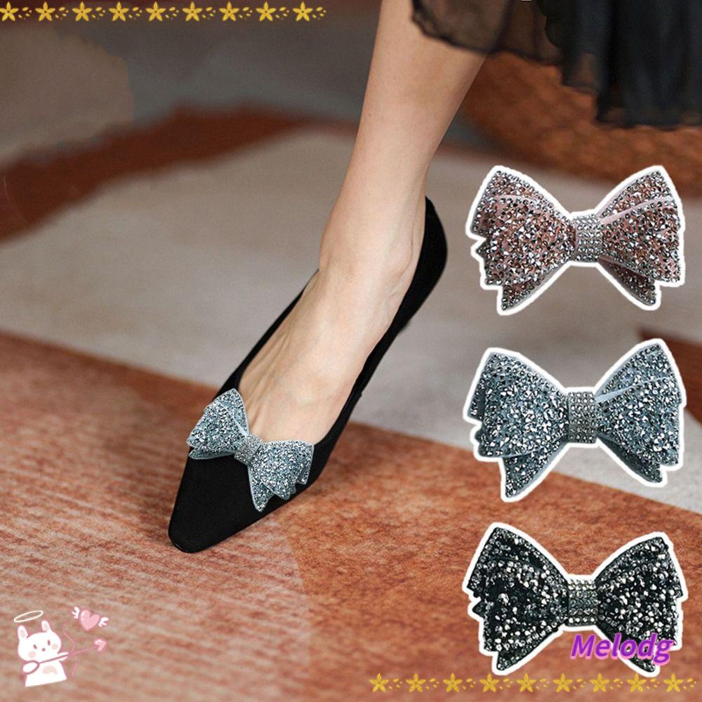 MELODG Set 2 Kẹp Giày Đính Nơ Xinh Xắn Cho Cô Dâu