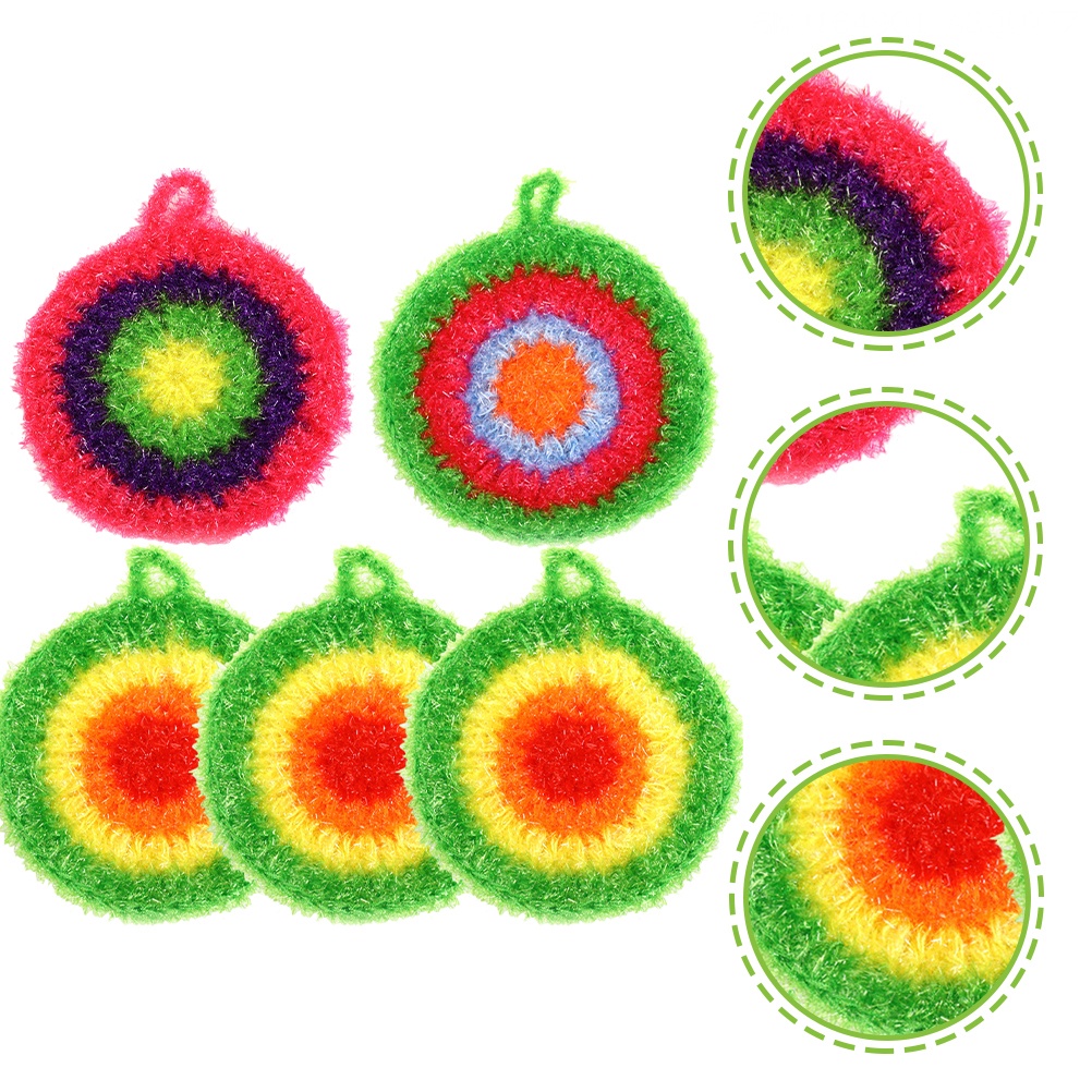 Set 5 Miếng Bọt Biển Rửa Chén Chống Dính Dầu Mỡ Tiện Lợi