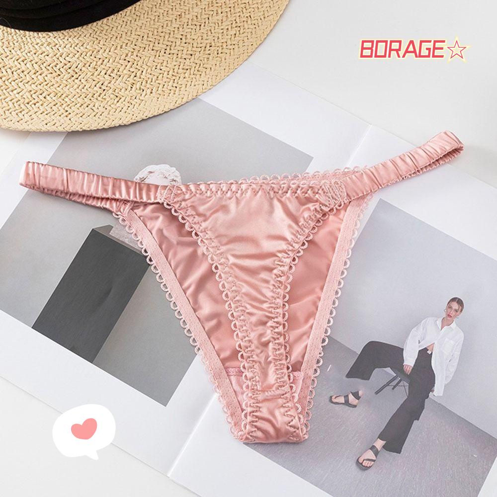 Quần Lót Lụa Satin Mềm Mại Thoải Mái Đính Nơ Cho Nữ