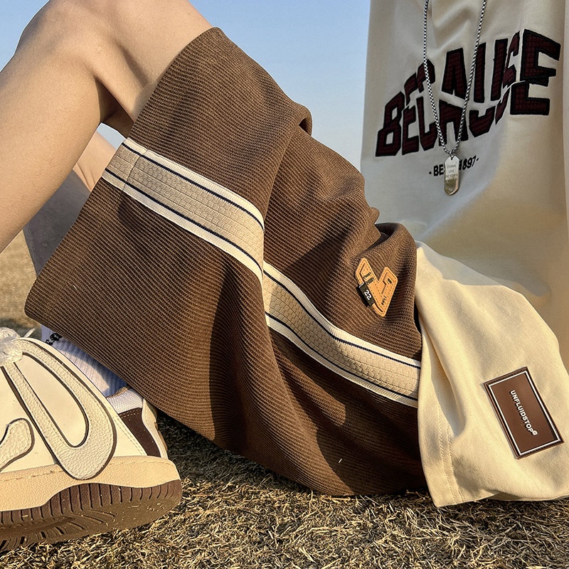 Quần Short Thể Thao Bóng Rổ Kẻ Sọc Bên Hông Kiểu Mỹ Cá Tính Cho Nam