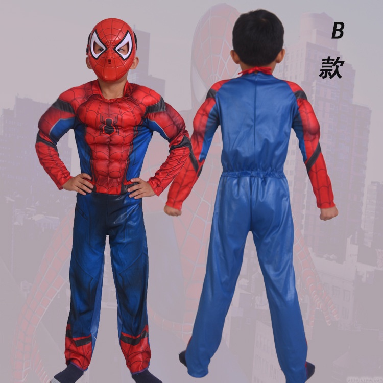 Bộ Đồ Liền Thân Hóa Trang Nhân Vật Siêu Anh Hùng Trong Phim Spiderman Thor Hulk Cơ Bắp Cho Bé Dịp Halloween