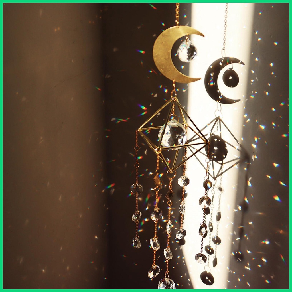 Vòng Bắt Giấc Mơ Màu Cầu Vồng Dành Cho Trang Trí Cửa Sổ