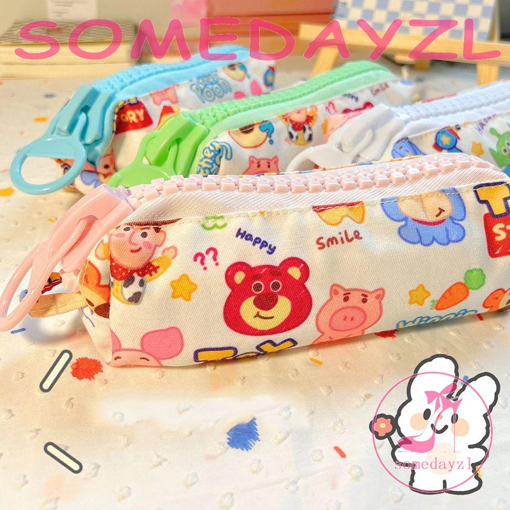 Túi Đựng Bút / Mỹ Phẩm Có Khóa Kéo Họa Tiết Hoạt Hình Winnie Pooh Phong Cách Hàn Quốc