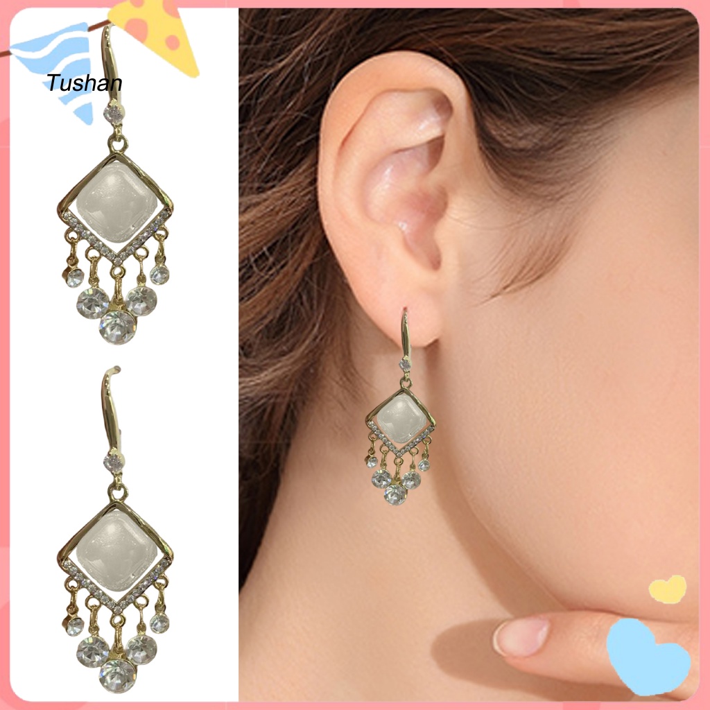 1 Đôi Bông Tai Đính Đá Tua Rua Phong Cách Bohemia Dành Cho Nữ