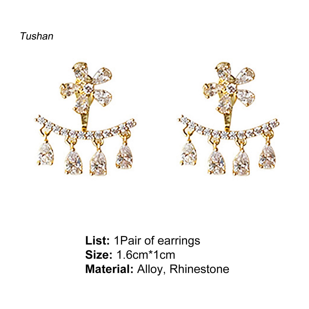 Bông Tai Dạng Đinh Tán Hình Hoa Đính Đá Lấp Lánh Phong Cách Bohemia Cho Nữ