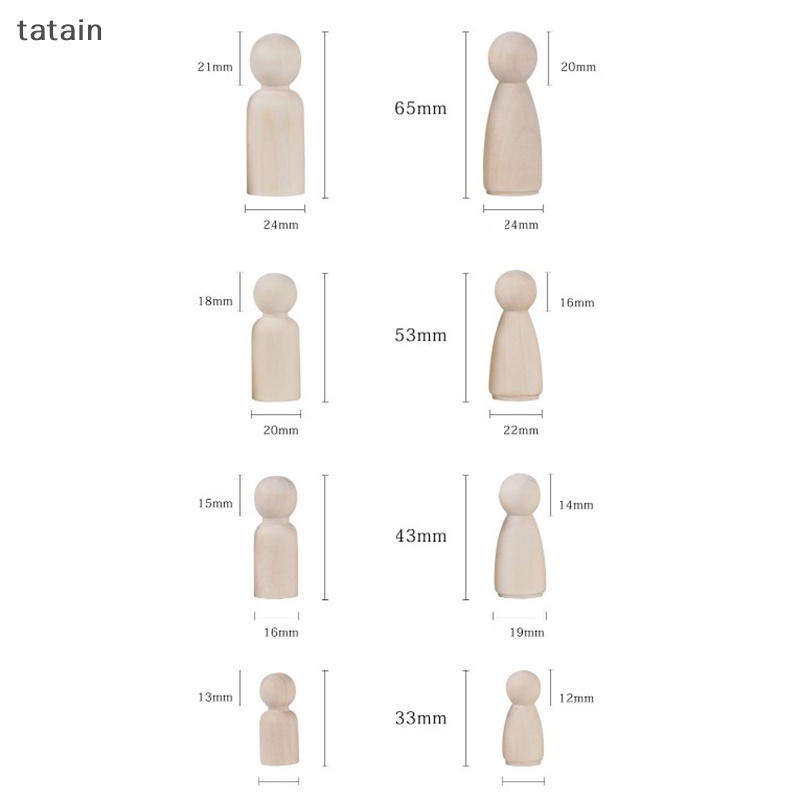 Tatain Set 50 / 50 Búp Bê Sơn Màu Dùng Để Trang Trí