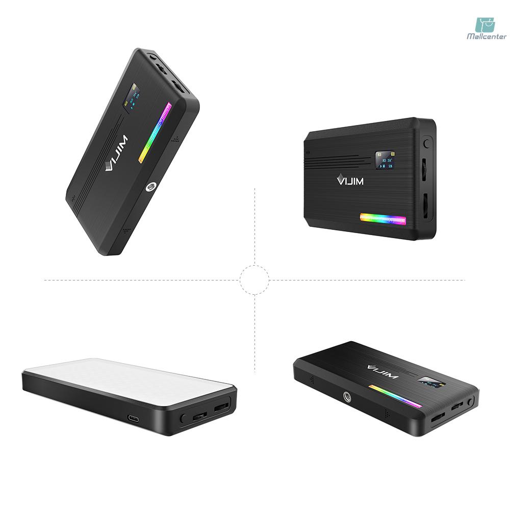 VIJIM VL196 Pocket RGB LED Video Light Photography Fill Light 2500K-9000K Dimmable CRI 95+ 20 Lighting Effects Built-in Rechargeable Battery for Live Broadcast Interview Portraits Weddings Photography