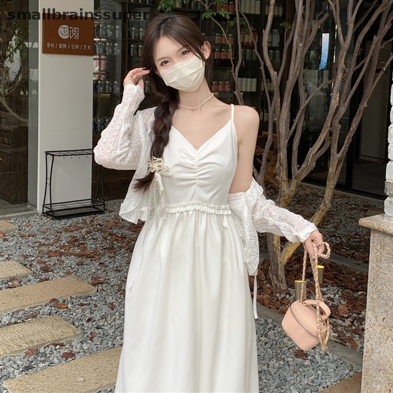 Đầm Chiffon Hở Vai Dáng Ôm Màu Trơn Thời Trang Mùa Hè Xinh Xắn Cho Nữ