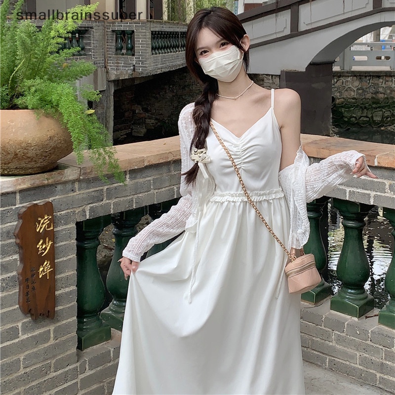 Đầm Chiffon Hở Vai Dáng Ôm Màu Trơn Thời Trang Mùa Hè Xinh Xắn Cho Nữ