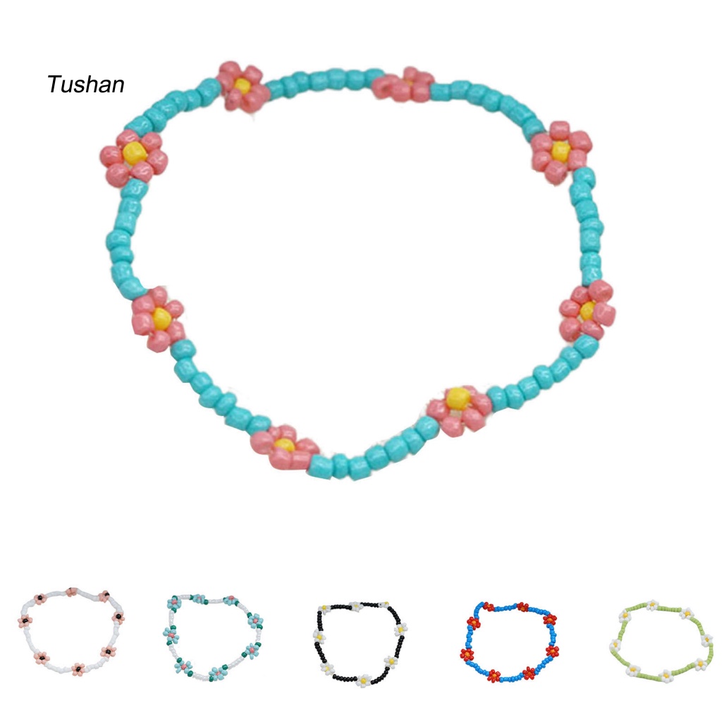 Vòng Tay Chuỗi Hạt Đính Hoa Tinh Tế Thời Trang Cho Nữ