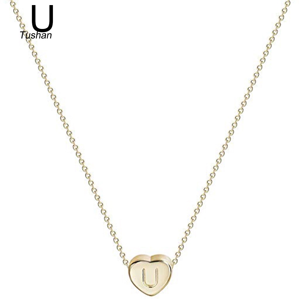 Vòng cổ Thép Titan Mặt Trái Tim Khắc Chữ Thời Trang