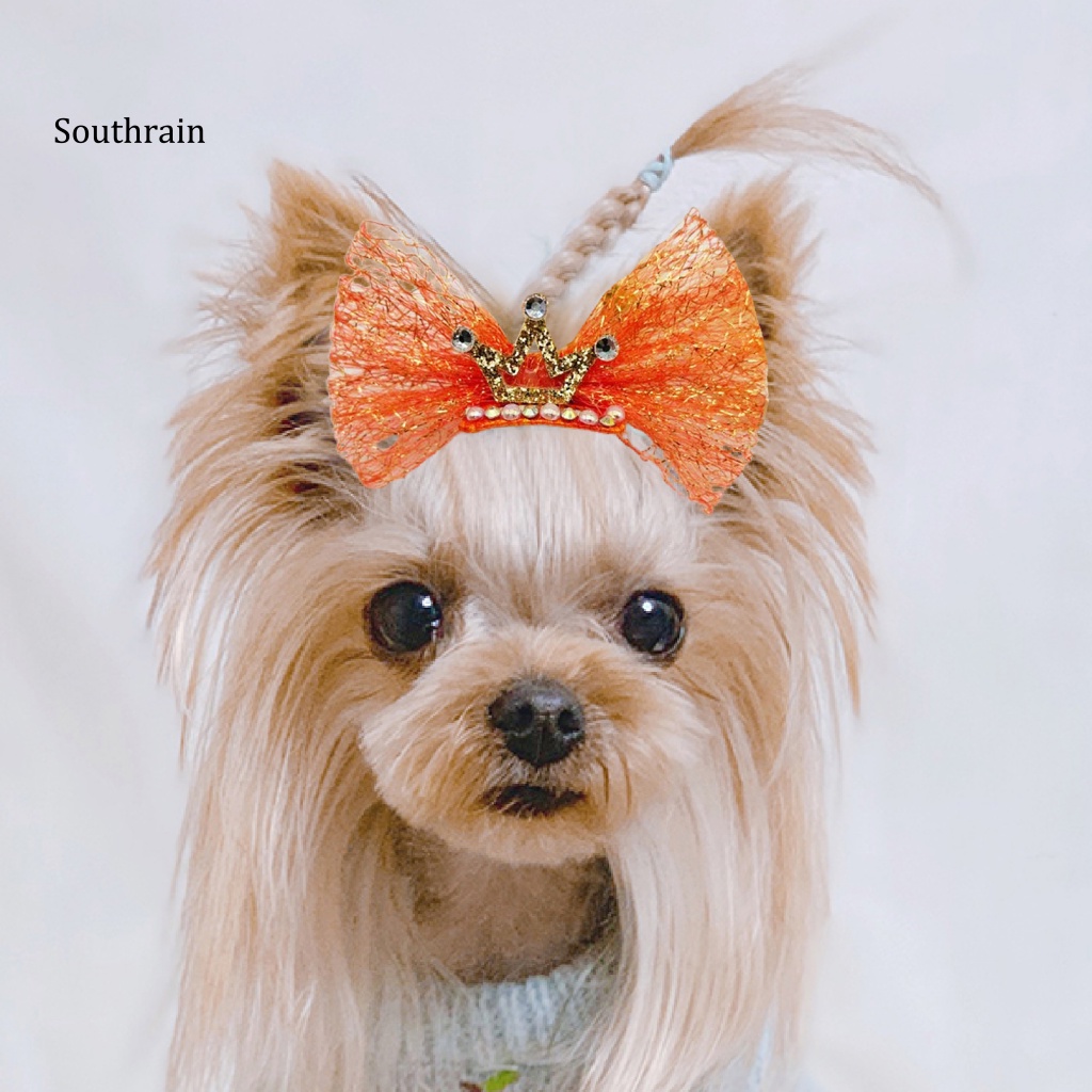 Kẹp Tóc Hình Vương Miện Có Đèn Led Cho Thú Cưng