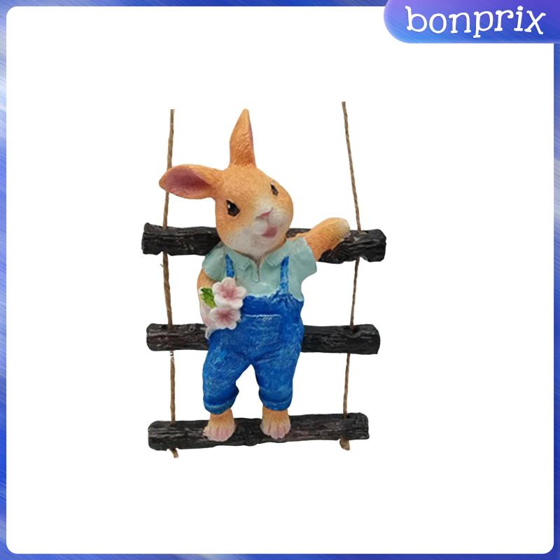 Mô Hình Tượng Thỏ Xích Đu Thủ Công Sáng Tạo Trang Trí Sân Vườn