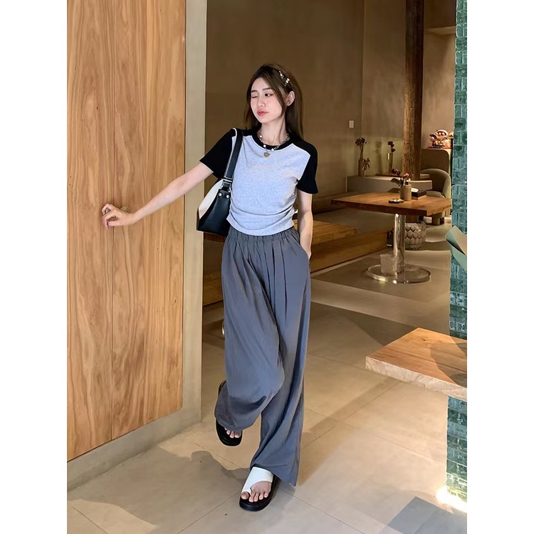 Áo Thun Tay Ngắn Cổ Tròn Thiết Kế Mỏng Năng Động Thời Trang Mùa Hè Dành Cho Nữ