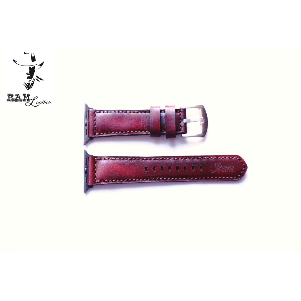 Tổng hợp Dây đồng hồ da bò màu Burgundy 2023_RAM