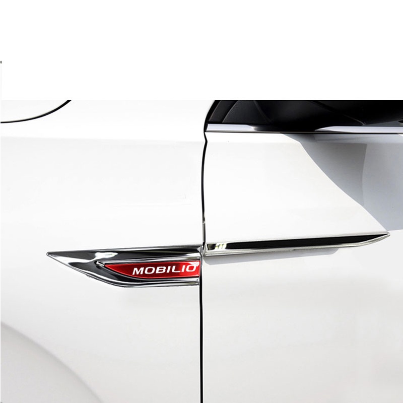 FENDER 1 Bộ Miếng Dán Logo Bằng Thép Không Gỉ Trang Trí Cửa Xe Hơi Honda Mobilio