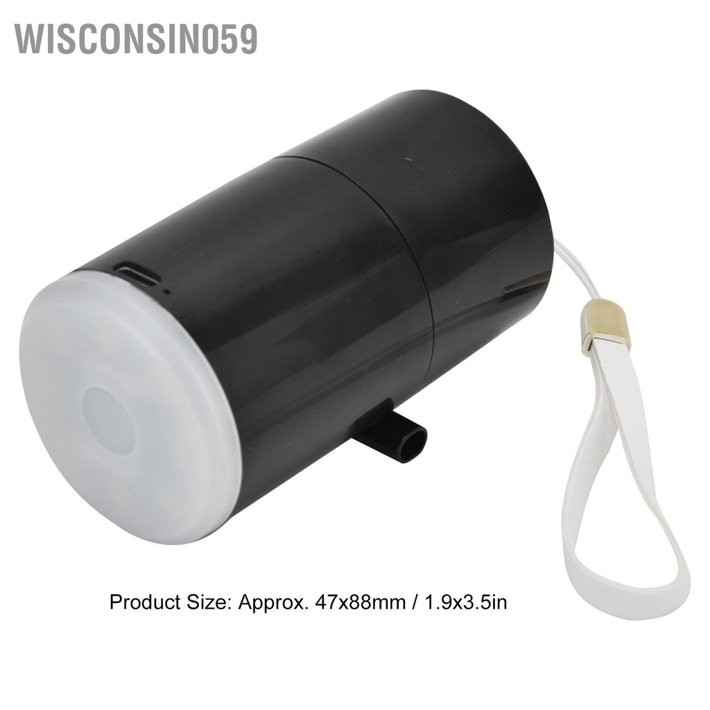 Wisconsin059 Máy Bơm Không Khí Mini LED 4 Bánh Răng  Bằng Pin Đa Năng USB Hiệu Suất Cao Cho Cắm Trại Ngoài Trời Tại Nhà