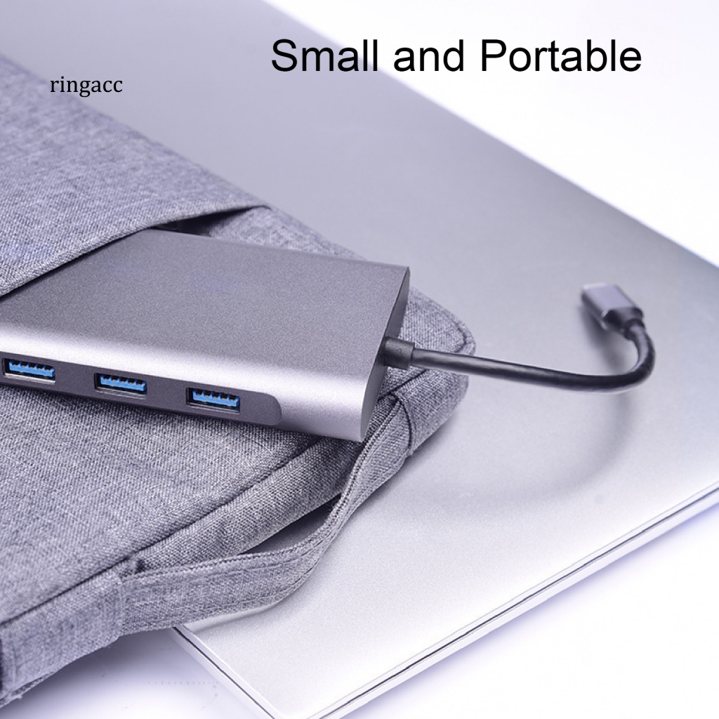 Đầu Đọc Thẻ Nhớ Hub Type-C Sang VGA USB3.0 PD 10 Trong 1