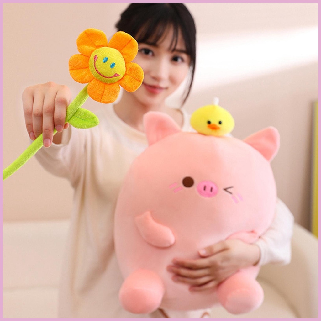 Thú Nhồi Bông Hình Chú Heo / Vịt Mềm Mại Thoải Mái Cho Bé