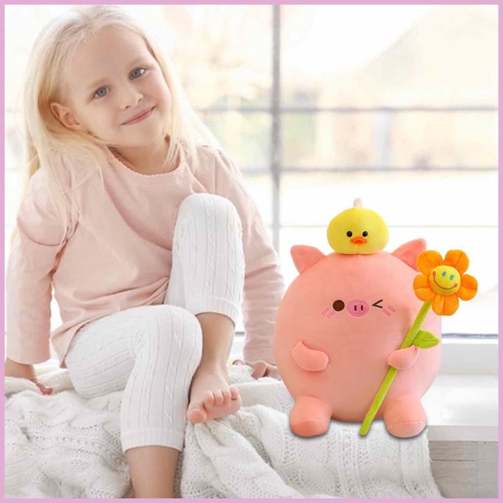 Thú Nhồi Bông Hình Chú Heo / Vịt Mềm Mại Thoải Mái Cho Bé