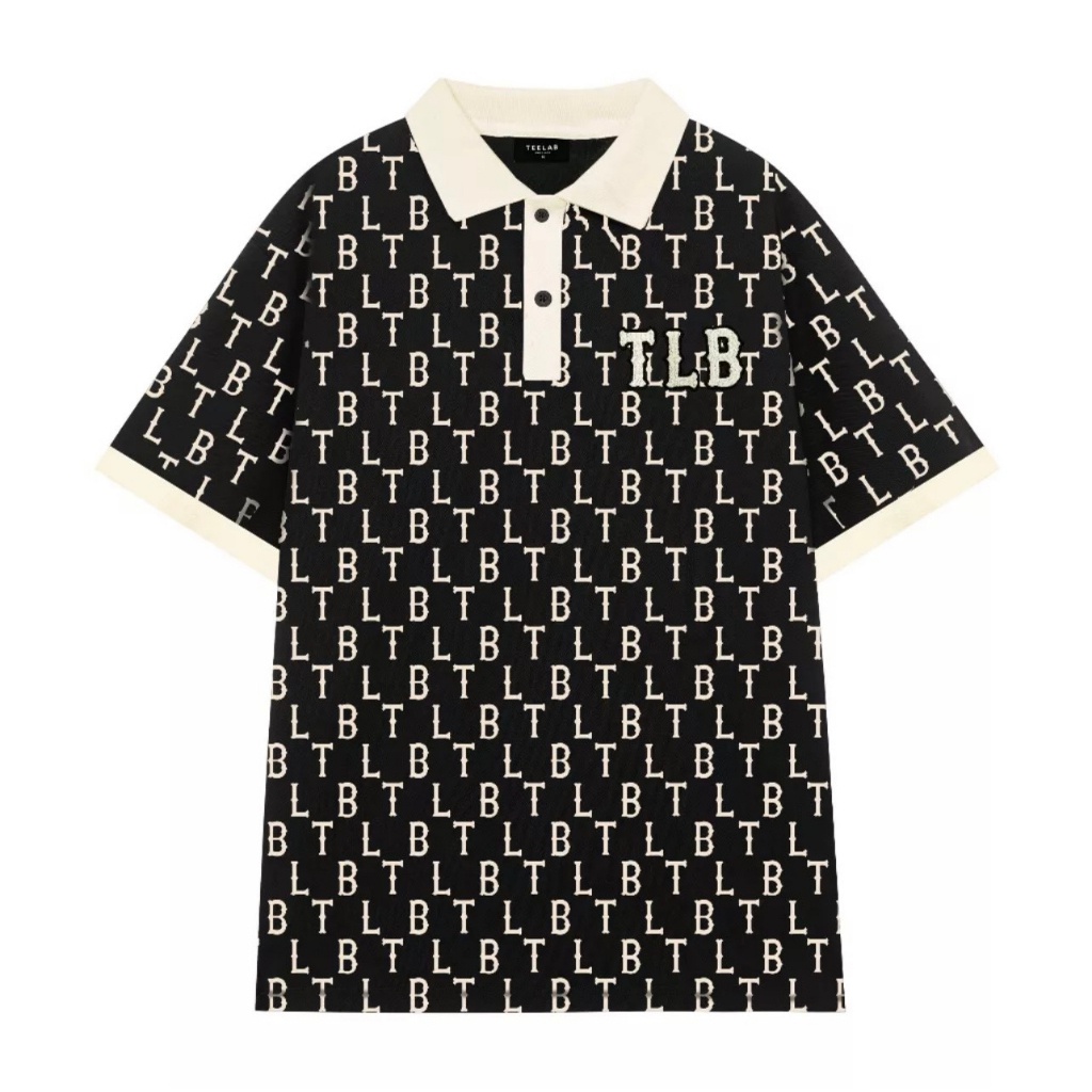 Áo Polo Teelab Local Brand Unisex Legacy Monogram Black AP029