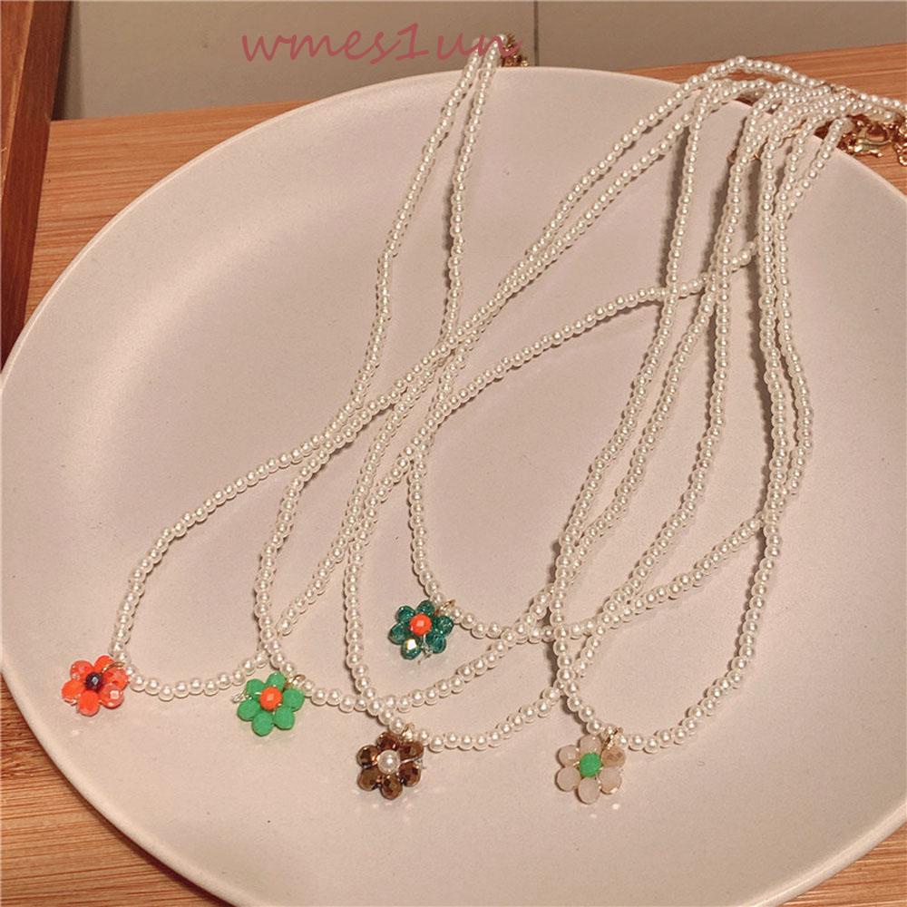 Vòng Cổ Choker Đính Hạt Mặt Hoa Phong Cách Bohemian Ngọt Ngào Thanh Lịch WMES15H
