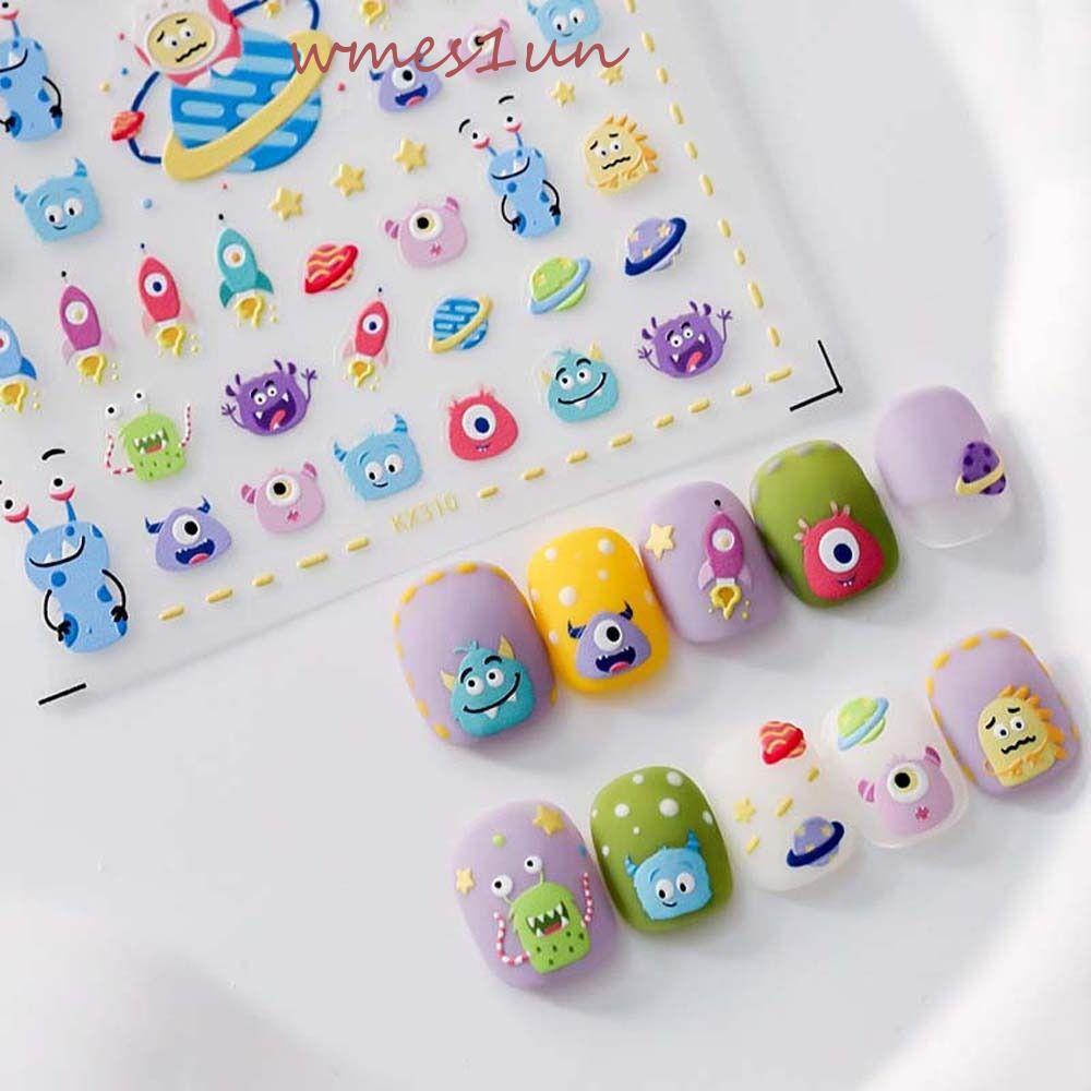 Miếng Dán Trang Trí Móng Tay Họa Tiết Thỏ / Gấu Hoạt Hình Dễ Thương Dành Cho Nữ WMES15H