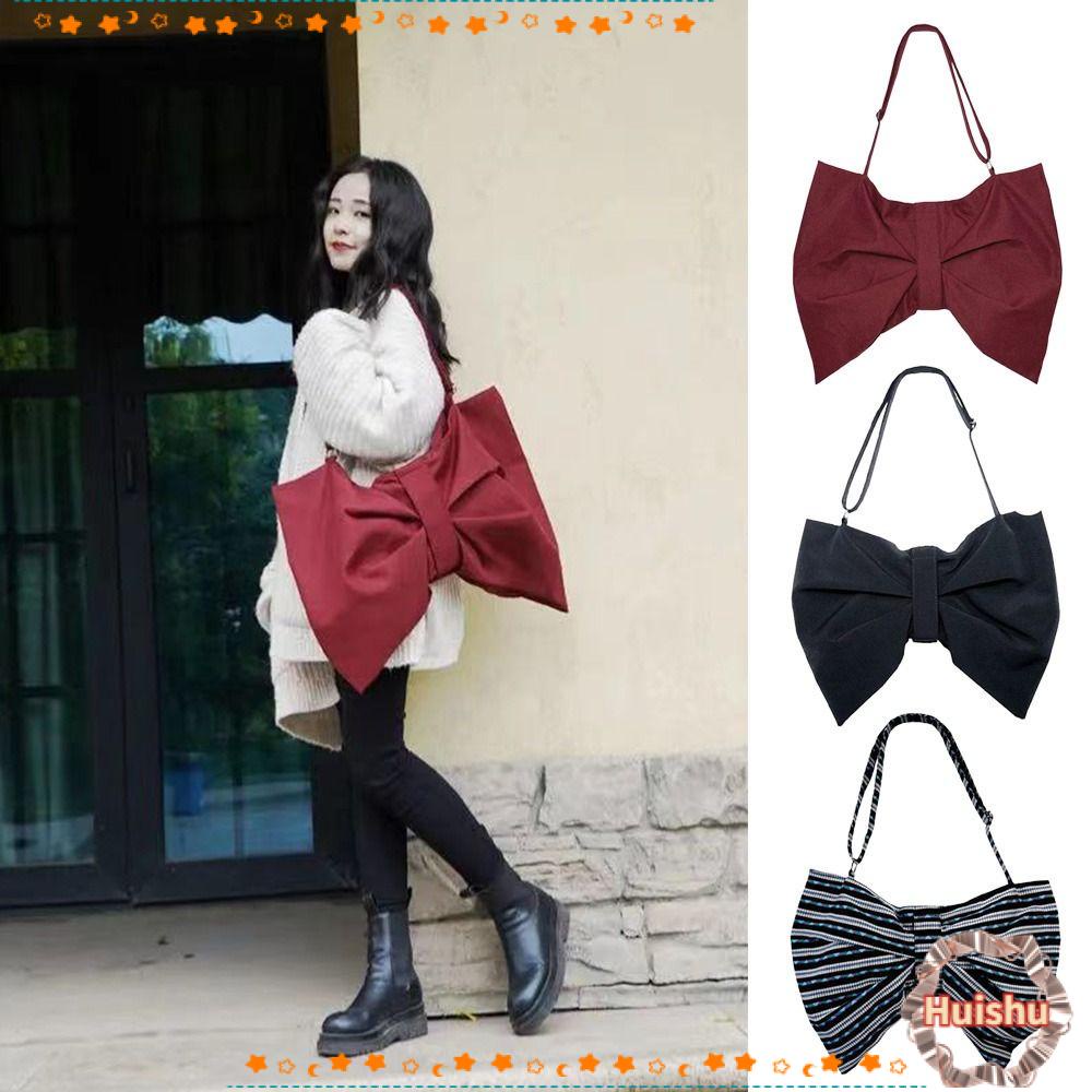 Túi Xách Vải Canvas Cỡ Lớn Đính Nơ Xinh Xắn Thời Trang Cho Nữ