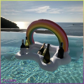 Summer Party Bucket Rainbow Cloud Cup Holder Inflatable Pool Float Beer Drinking Cooler Table Bar Tray Beach Swimming Ring [B/11]