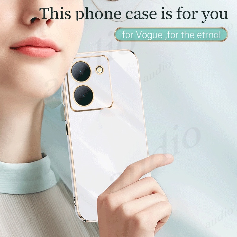 Ốp Điện Thoại TPU Dẻo Vuông Mạ Điện Sang Trọng Chống Sốc Bảo Vệ Camera Cho vivo Y36 4G 5G 2023 vivo Y 36 36Y VivoY36 4G 5G