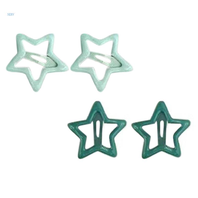 Set 2 Kẹp Tóc Hình Ngôi Sao Bằng Kim Loại Cho Bé Gái