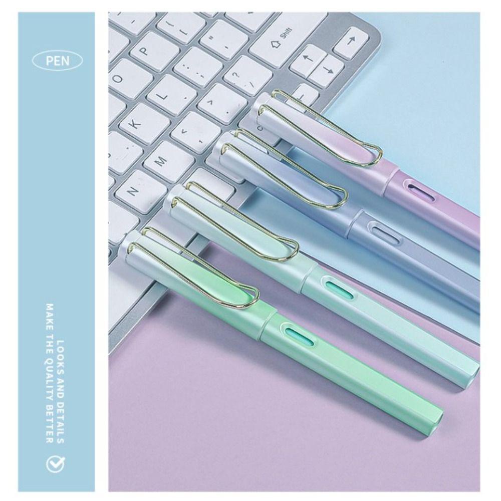 Glenes Bộ Bút Máy Mực Xanh Ngòi 0.38mm Chỉnh Sửa Tư Thế Cho Bé Viết Chữ