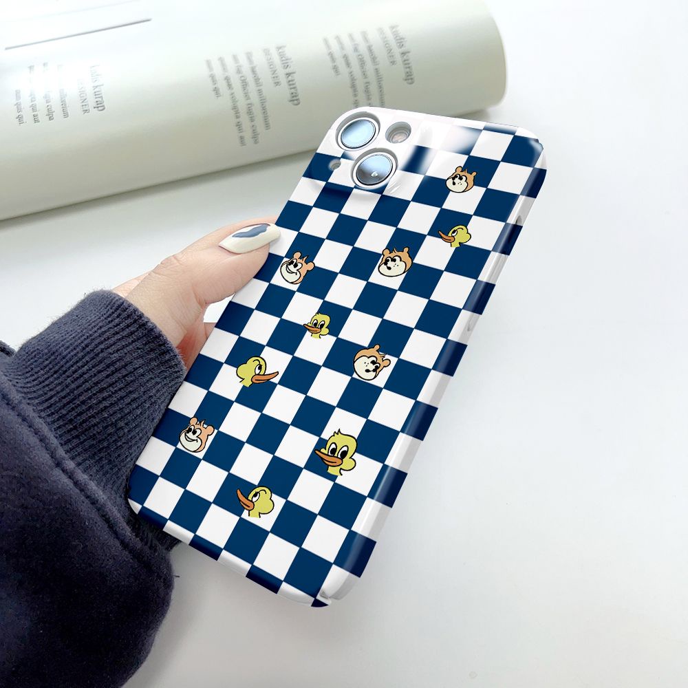 Ốp Điện Thoại Cứng Họa Tiết Kẻ Ô Cho Iphone 137 Lỗ max11 12 / 8 14 pro / Fine NQPM