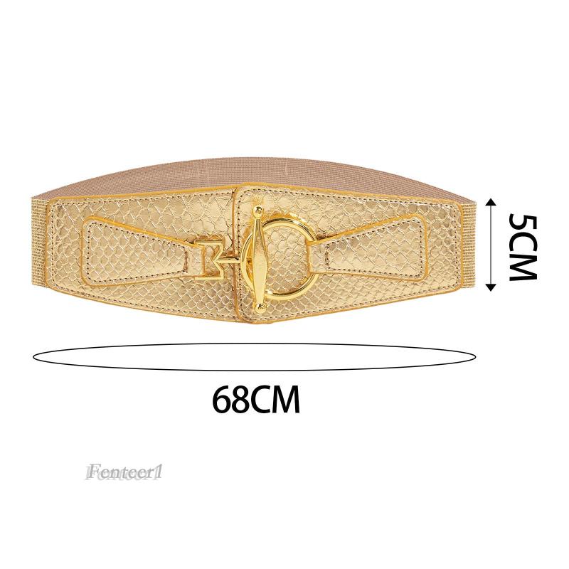 Thắt Lưng Da PU Bản Rộng Co Giãn Phong Cách Hiện Đại Fenteer1