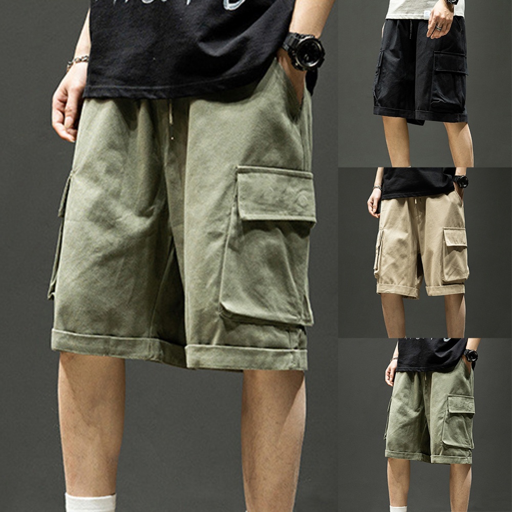 Quần Short Dây Rút Nhiều Túi Thoáng Khí Thoải Mái Cho Nam