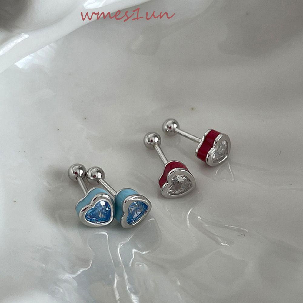 Bông Tai Hình Trái Tim WMES15H Thời Trang Dành Cho Nữ|Khuyên Tai Phong Cách Hàn Quốc Đơn Giản