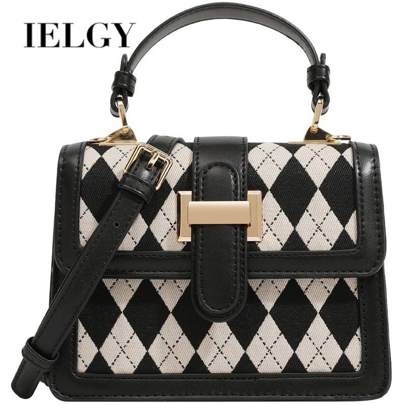 Túi Đeo Chéo Vai Hình Vuông Nhỏ Thêu Họa Tiết Hình Thoi Màu Hồng Dành Cho Nữ