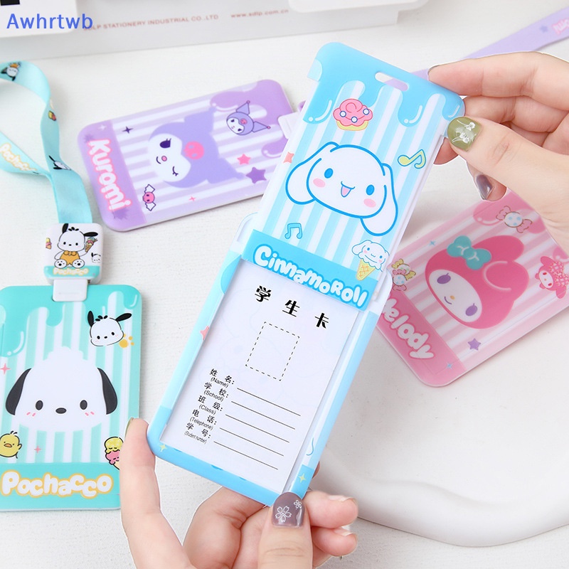 Awhrtwb Túi Đựng Thẻ Id / Thẻ Id / Móc Khóa Họa Tiết Hoạt Hình Kuromi Purin / Cún Melody Dễ Thương Cho Học Sinh Mới