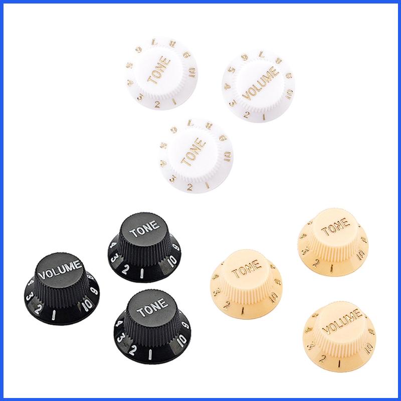 Bộ 3 Núm Vặn Điều Chỉnh Âm Lượng Tông Đàn Guitar Bằng Nhựa Pp Màu Đen / Vàng