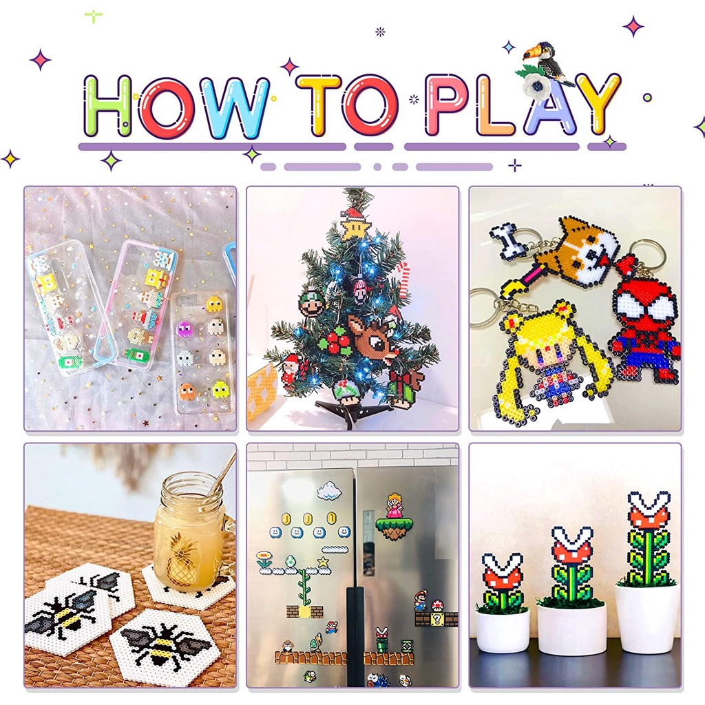 7000 Hạt Xỏ Lỗ 24 Màu 5Mm 3D Nhiều Màu Sắc Dùng Để Làm Quà Tặng Cho Bé