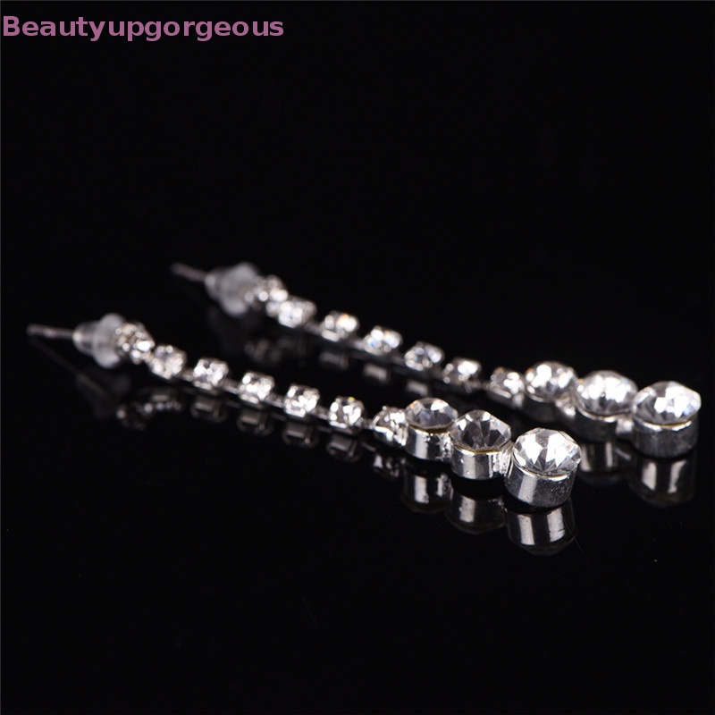 1 Set Vòng cổ Và Bông Tai Đính Đá Sang Trọng Cho Cô Dâu