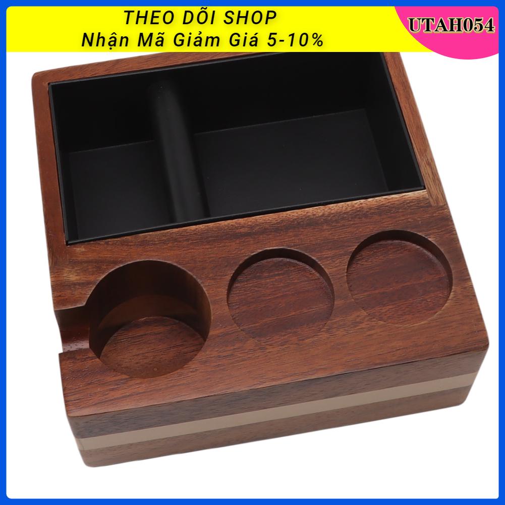 Utah054 Hộp Cà Phê Bằng Gỗ 4 Trong 1 Gõ Đựng Bã Cho Nhà Bếp Căng Tin Hàng Phương Tây Thanh
