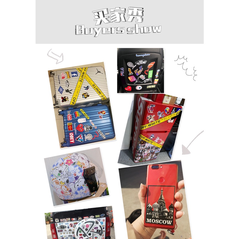 Bộ 50 Miếng Dán Anime One Piece Cho Hành Lý Laptop Ván Trượt Xe Hơi Xe Máy