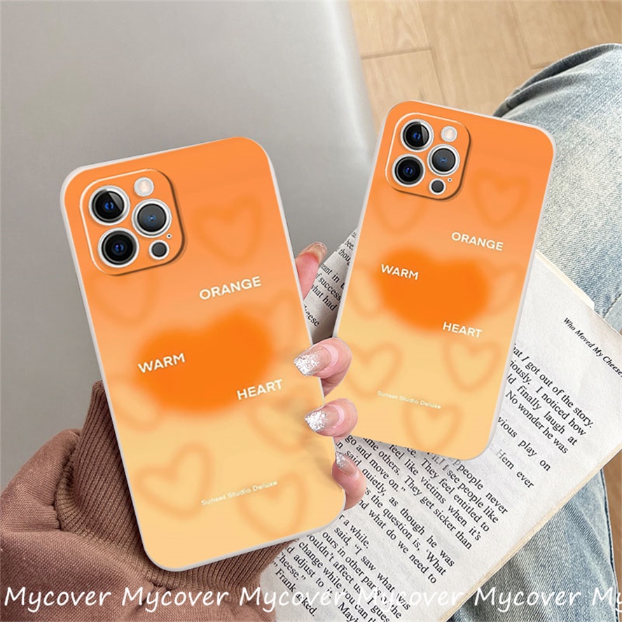 Ốp Điện Thoại Silicon Họa Tiết Trái Cam Cho iPhone 11 13 12 14 Pro Max X XR Xs Max 6 7 8 Plus
