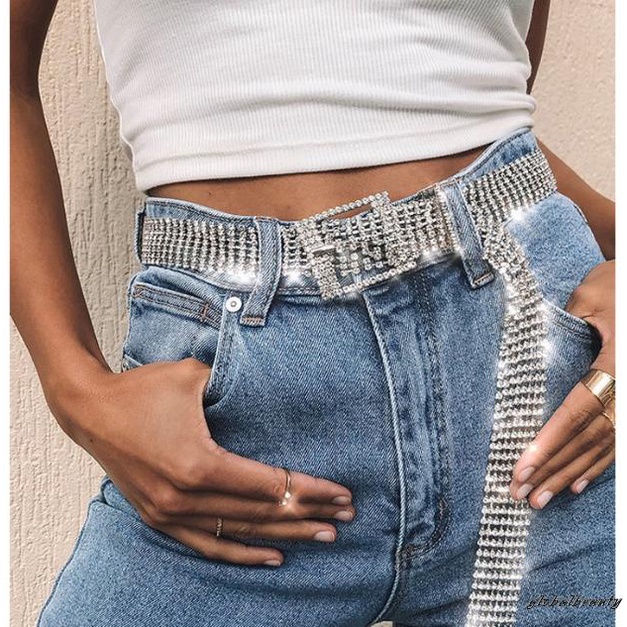 Thắt Lưng Đính Đá Lấp Lánh Kiểu Dáng Sang Trọng Cho Nữ
